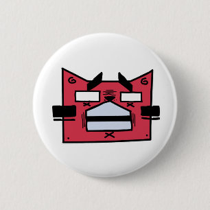 Red Cat 2 Inch Round Button