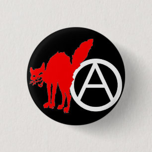 red cat anarchist 1 inch round button