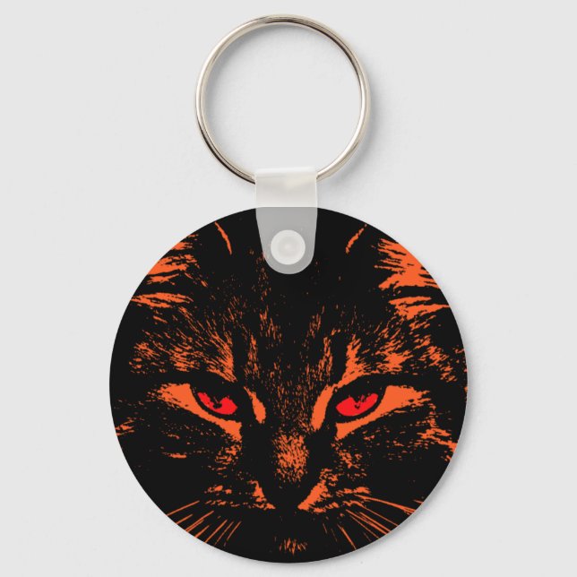 Red Cat Eyes Key Chain - Customized (Front)