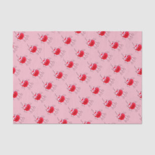 Red Cat Funny Drawing Pink Tissue Paper