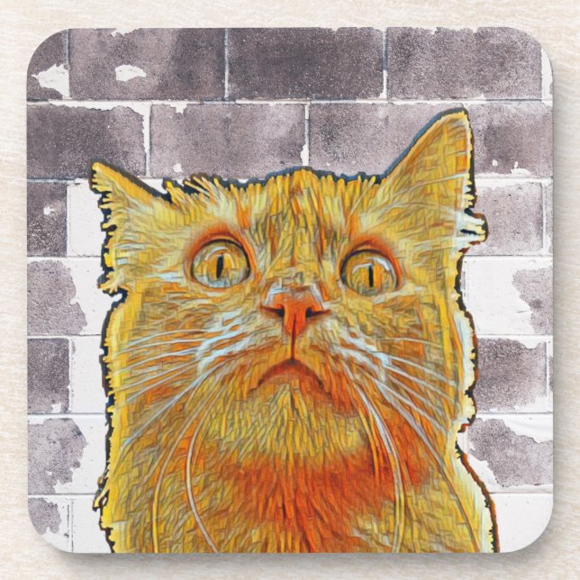 Red Cat in Trouble.  Coaster (Front)