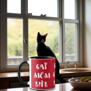 Red Cat Mom Life Cute Typography Mother's Day  Mug