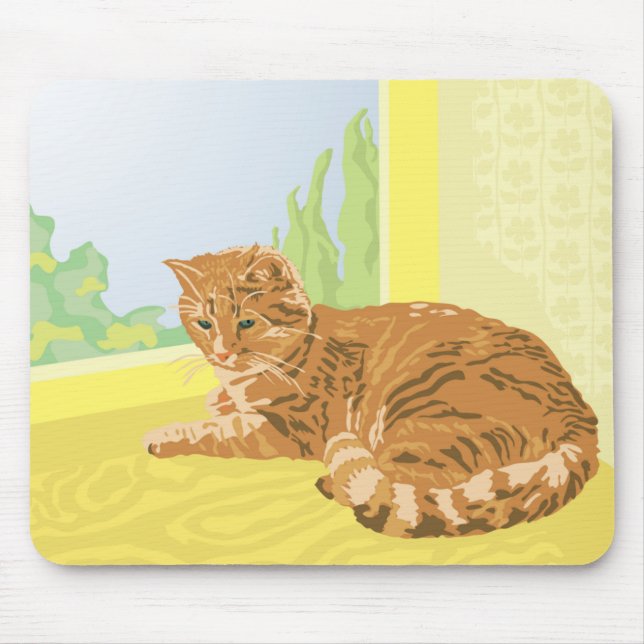 red cat mouse pad (Front)