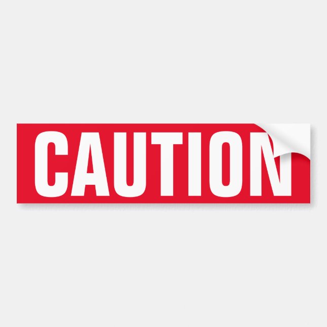 Red caution sign on vinyl sticker (Front)