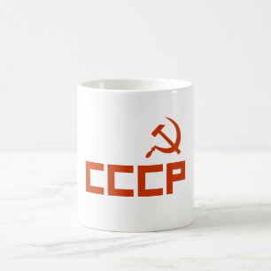 Red CCCP Hammer and Sickle Coffee Mug