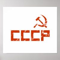 Red CCCP Hammer and Sickle