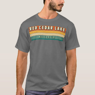 Red Cedar Lake Boating Fishing Vintage  T-Shirt