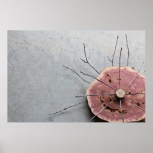 Red Cedar Natural Eco-Art Sculpture Oblique Poster