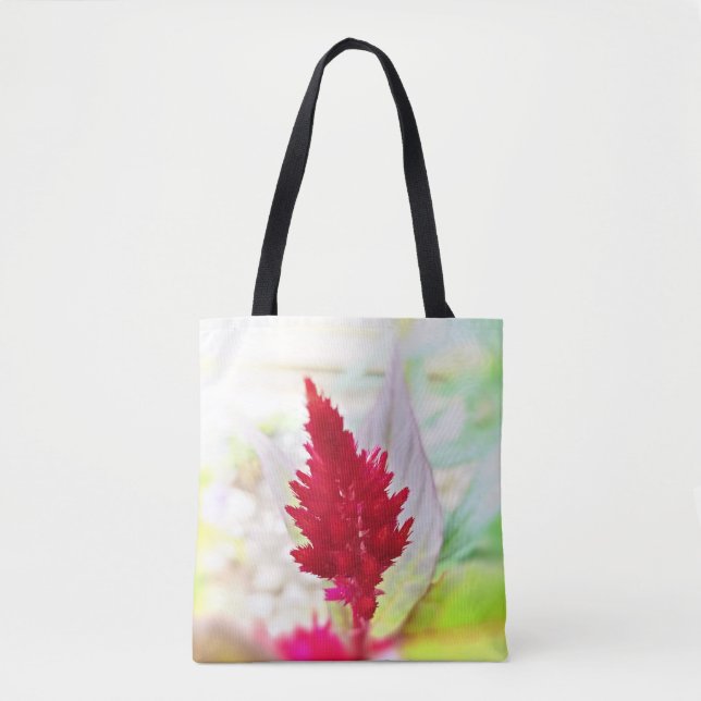 Red Celosia Tote Bag (Front)