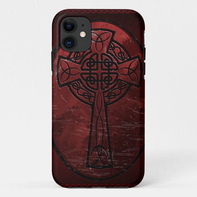 Red Celtic Cross Case-Mate iPhone Case (Back)