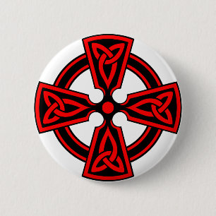 red celtic cross saxon viking wicca pagan 2 inch round button