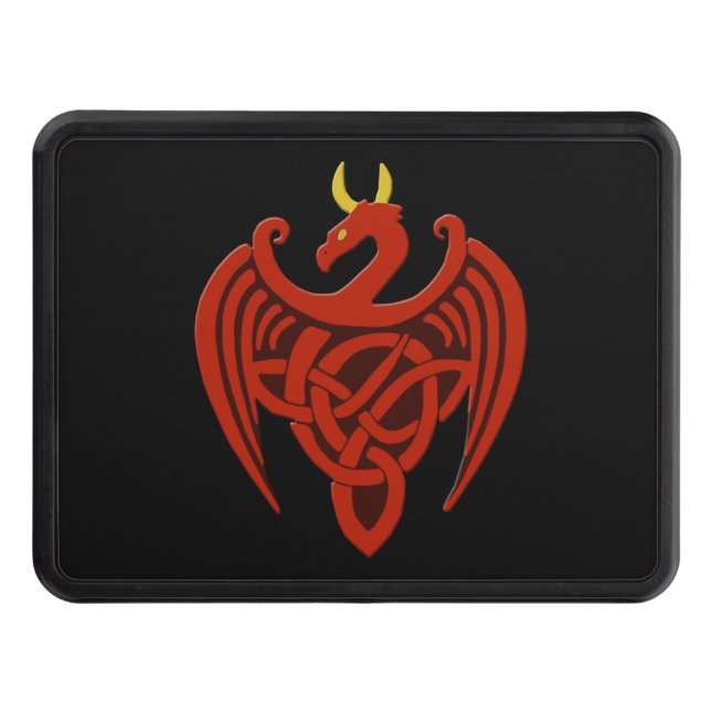Red Celtic Dragon Trailer Hitch Cover (Front)