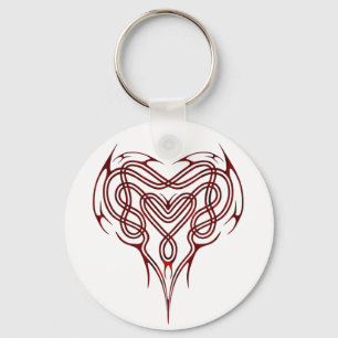 Red Celtic Heart Knot Keychain