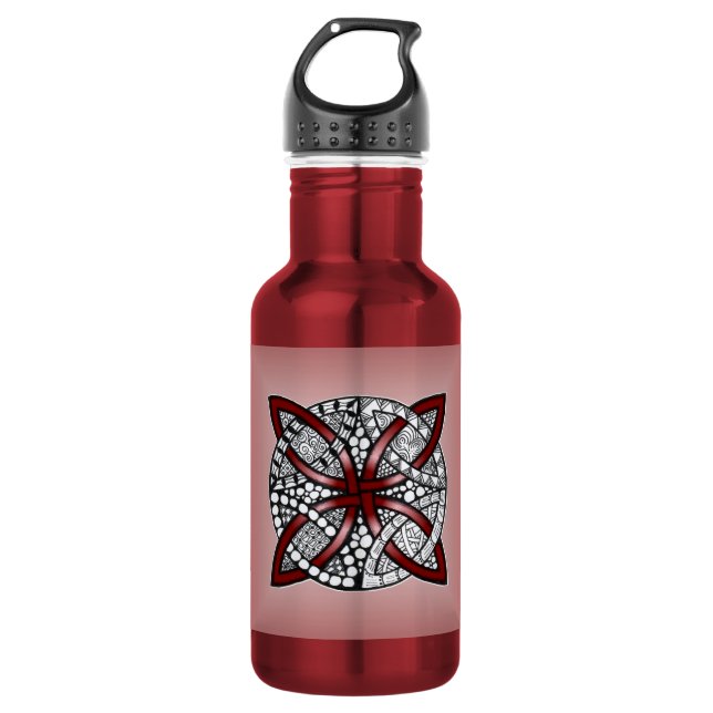 Red Celtic Knot Art Original 532 Ml Water Bottle (Front)