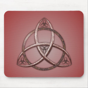 Red Celtic Trinity Knot Mouse Pad