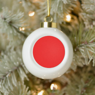 Red Ceramic Ball Christmas Ornament