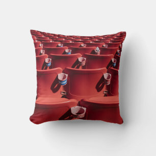 Red chair lot throw pillow