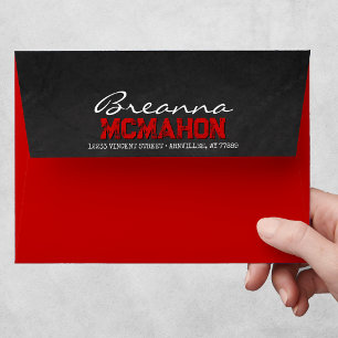 Red Chalkboard Graduation Envelopes