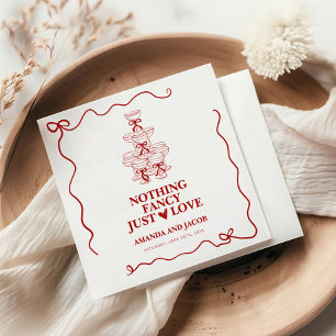 Red Champagne Tower Nothing Fancy Just Love  Napkin