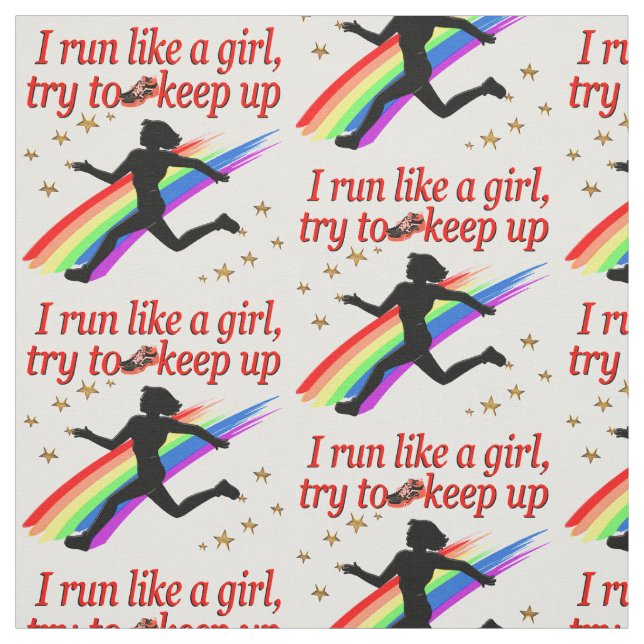 RED CHAMPION GIRL TRACK AND FIELD DESIGN FABRIC (Swatch)