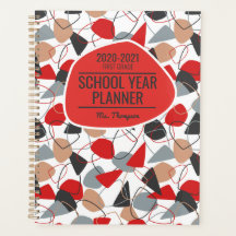 Red, Charcoal and White Abstract Shape