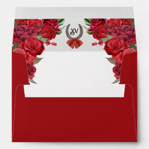 Red Charro Country Western Ranch Style Quinceañera Envelope