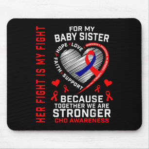 Red Chd Awareness Baby Sister Heart Disease Matchi Mouse Pad