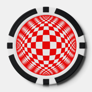 "Red Check Ball" poker chip set