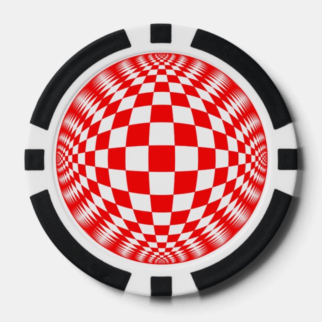 "Red Check Ball" poker chip set (Front)