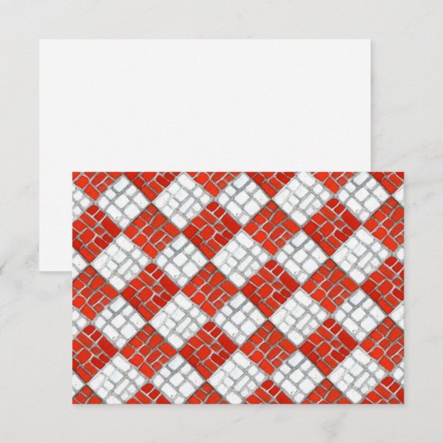 RED CHECK MOSAIC 3.5x5 Flat Card / Horizontal (Front/Back)
