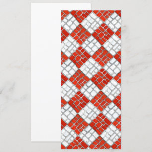RED CHECK MOSAIC 4x9,25 Flat Card / Vertical