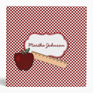 Red Checked Teacher's Class Planner Binder