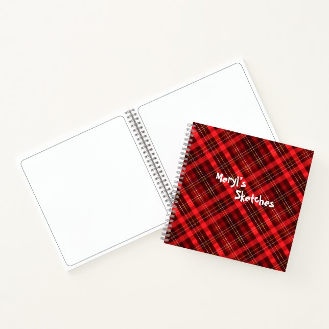Red Checks Christmas pattern  Notebook (Inside)