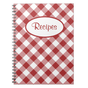 Red Checks Recipe Notebook