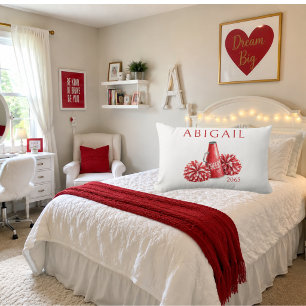 Red Cheer Personalized Name & Year Lumbar Pillow