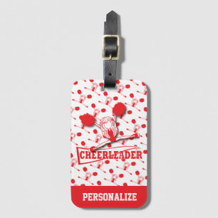 Red Cheerleader Girl Luggage Tag