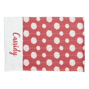 Red Cheerleader Pom Pom Pattern Pillowcase
