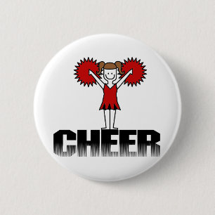 Red Cheerleader T-shirts and Gifts 2 Inch Round Button