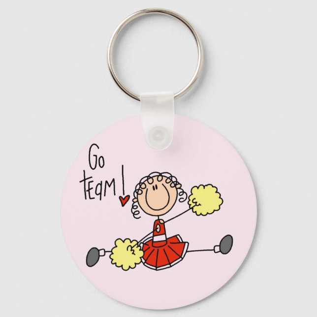 Red Cheerleader T-shirts and Gifts Keychain (Front)