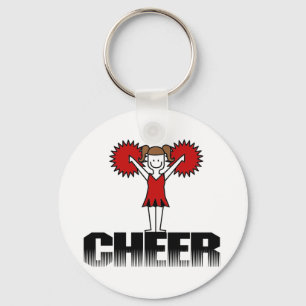 Red Cheerleader T-shirts and Gifts Keychain