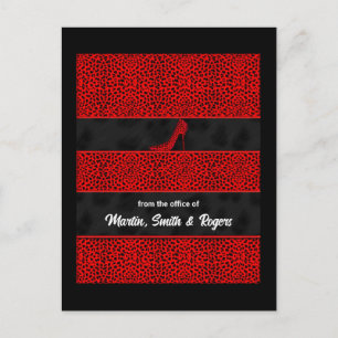 Red Cheetah Print Personalized Postcard