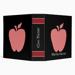 Red Chequered Apple Teacher's Class Planner Binder