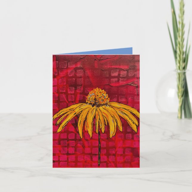 Red Chequered coneflower note card (Front)