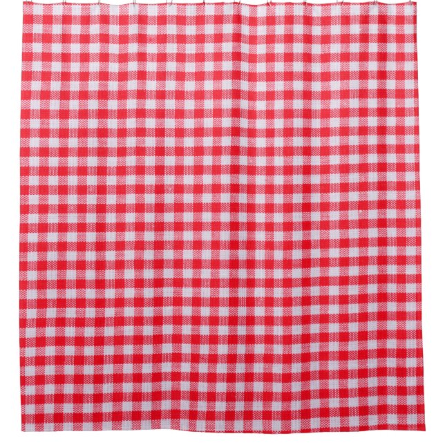Red chequered fabric closeup , tablecloth texture (Front)