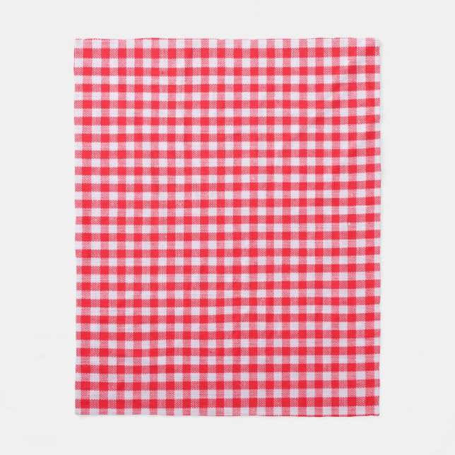 Red chequered fabric closeup , tablecloth texture fleece blanket (Front)