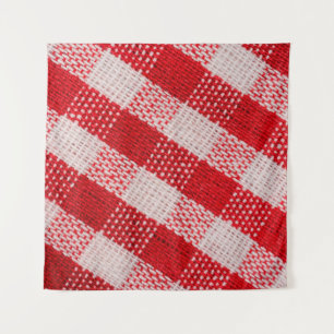 Red chequered fabric tablecloth pattern texture ba tapestry