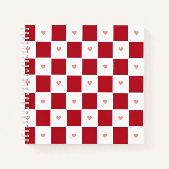 Red Chequered Love Notebook (Front)