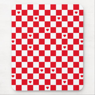 Red Chequered Pattern Background Mousepad