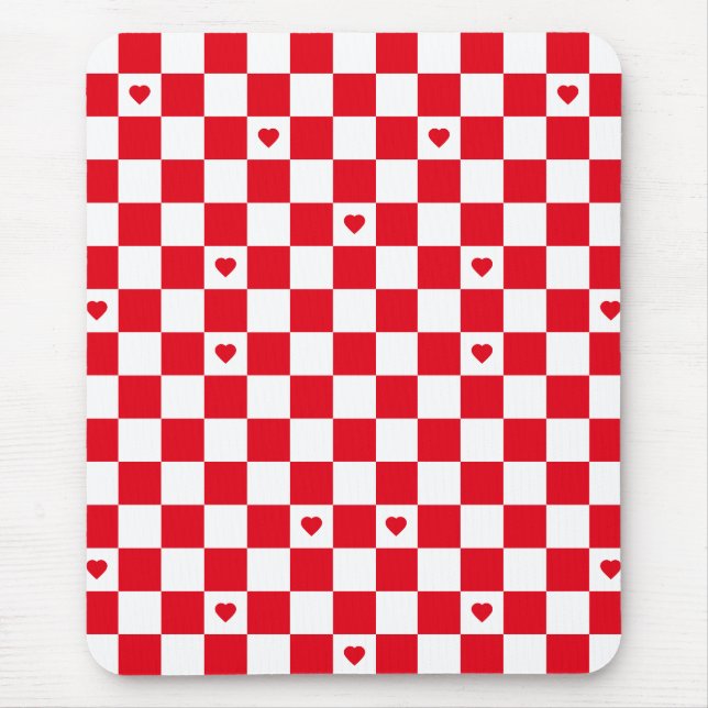 Red Chequered Pattern Background Mousepad (Front)