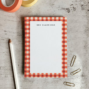 Red Chequered Personalized Post-it Notes